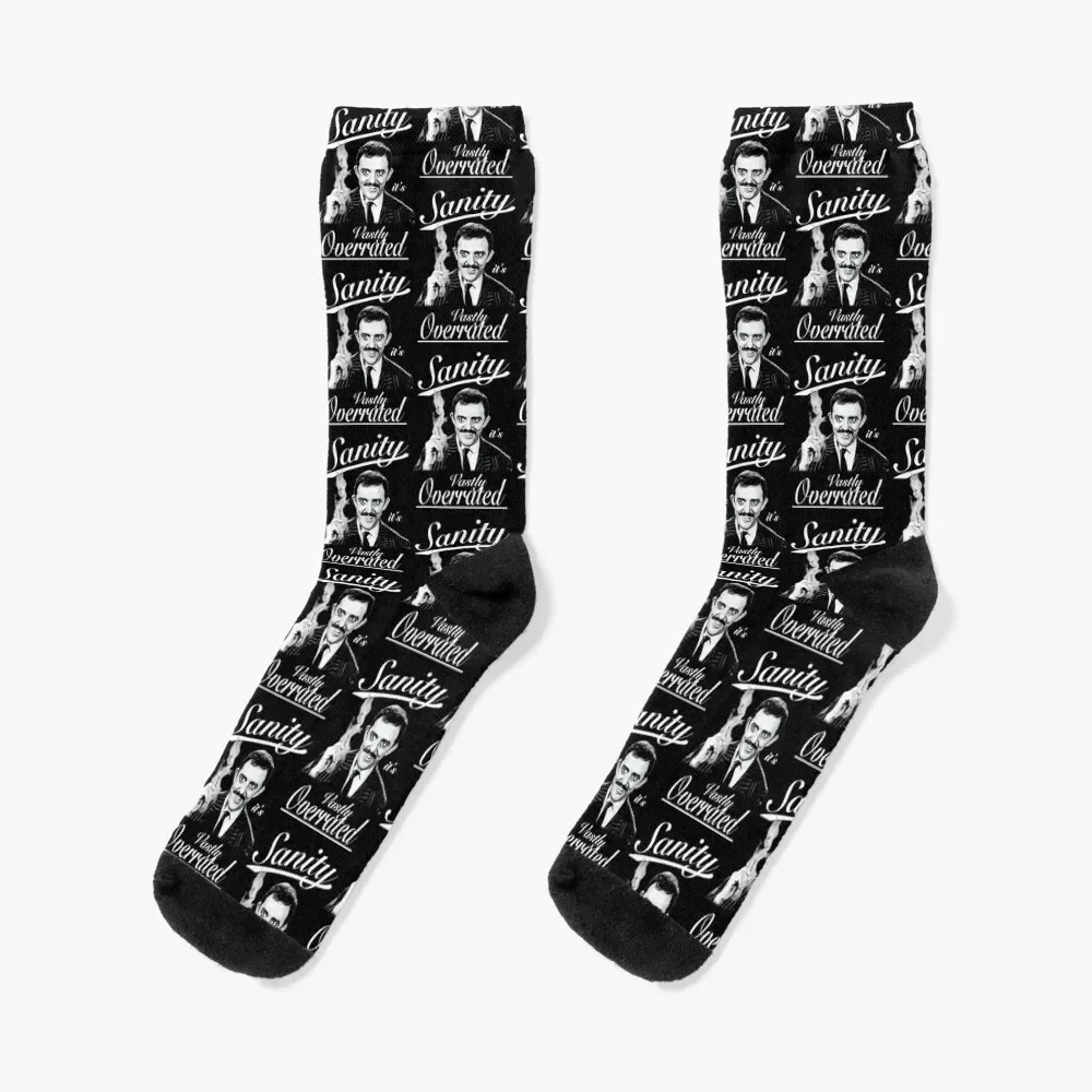 

Gomez Addams- Sanity, it's Vastly Overrated Socks designer brand happy New year's Woman Socks Men's