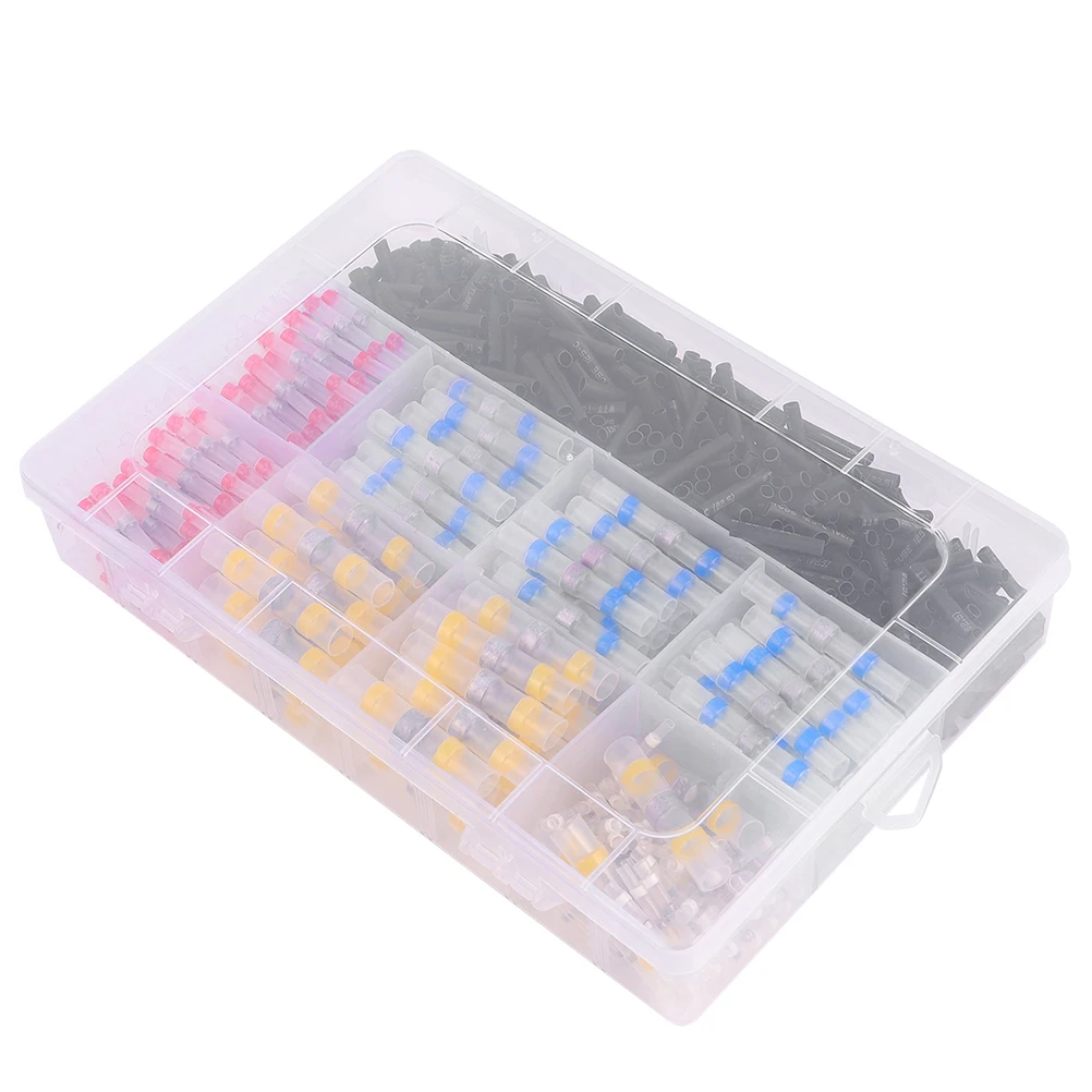 

800pcs Tin Ring Heat Shrink Wire Connectors Sturdy Small Pe Automotive Electrical Terminals Kit Cable Butt Wiring