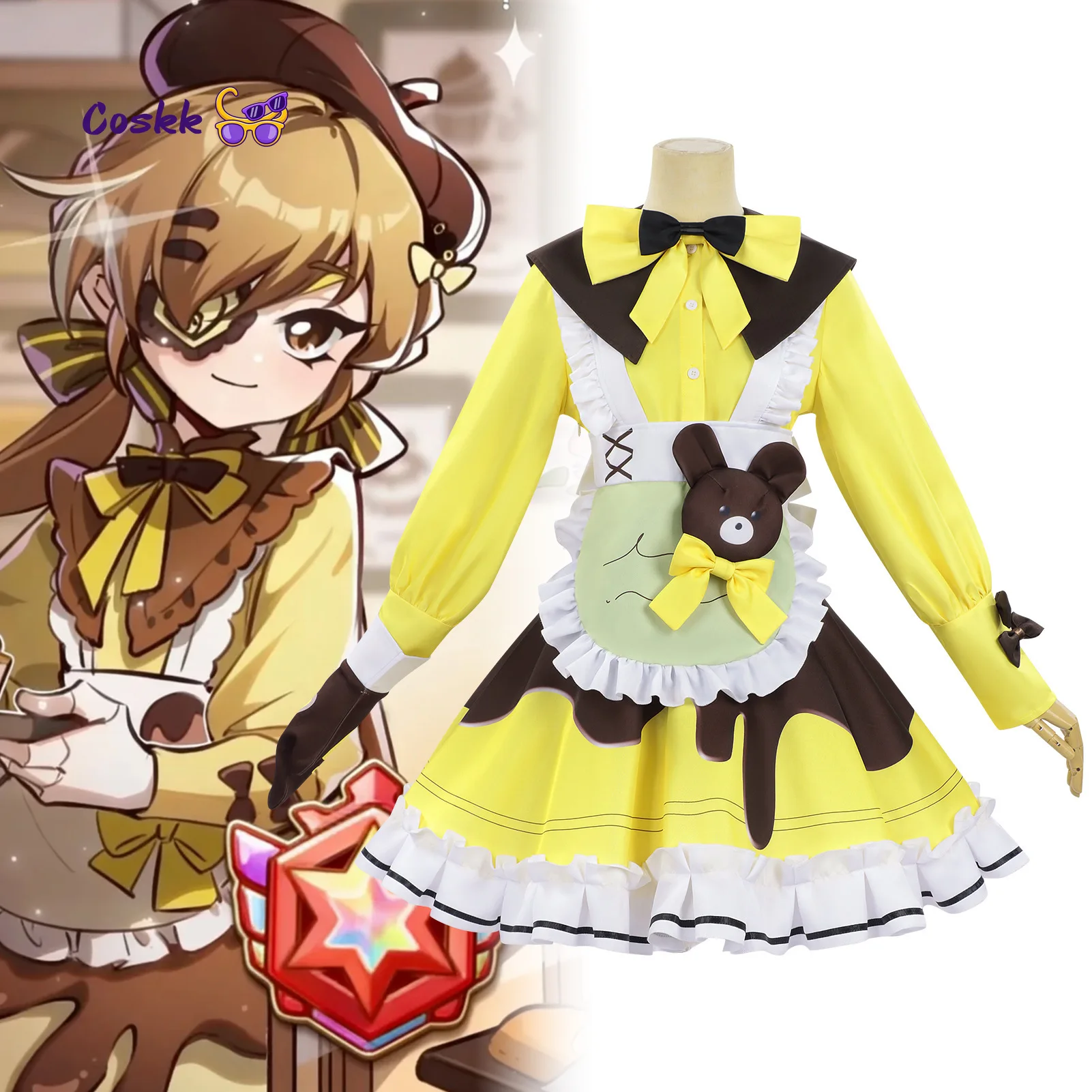 

Eggy Party Cosplay Costumes Stella Dreamy Sweetheart dress adult child same game clothing