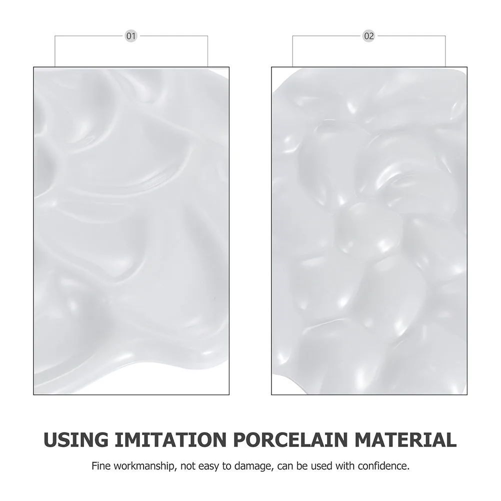 

2 Pcs Imitation Porcelain Paint Trays Multi hole Design for Watercolor Oil Painting Pigment Mixing Lightweight Portable Storage