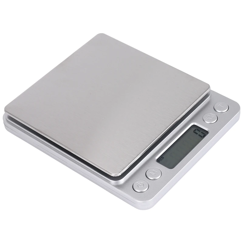 500G 0.01G Digital Scale Electronic Weight Scales Pocket Case Jewelry Scale Food Kitchen Balance Silver