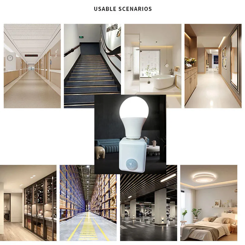AC 110v-240V Motion Sensor E27 LED power Socket Led Lamp Base Bulb wall Holder EU US UK PIR Human Light Adapter Converter S1