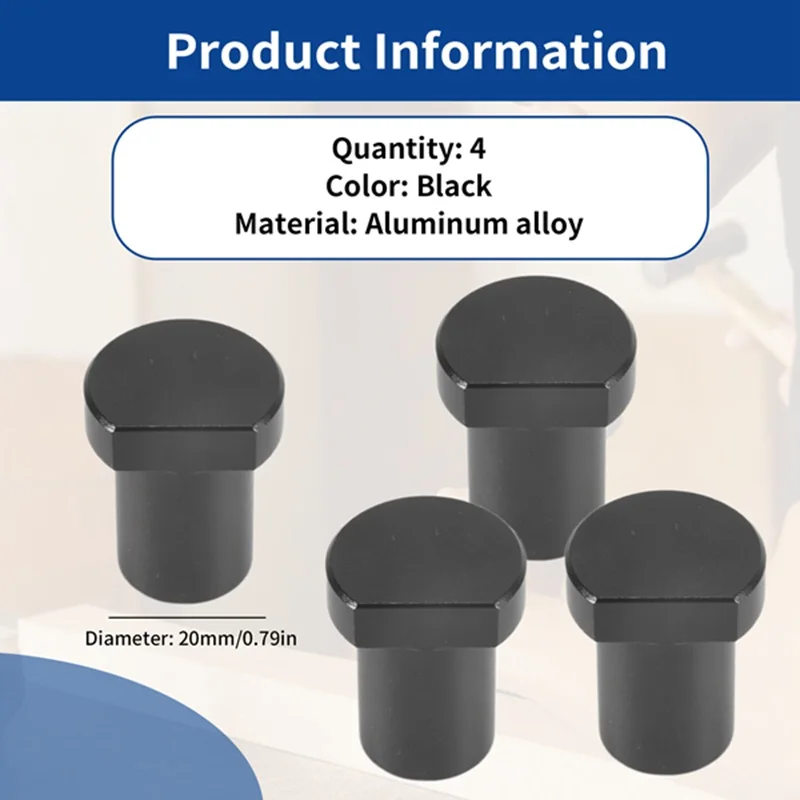 HOT-4Pcs Aluminum Alloy Bench Dog Clamp For T-Track Woodworking Workbench Positioning Planer Plug Fits Dog Hole