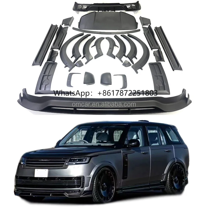 

For RANGE ROVER VOGUE 2023 MANSRY Style Fiberglass Car Body Kit Front Lip Rear Diffuser Spoiler Wing Side Skirts Wheel Eyebrow