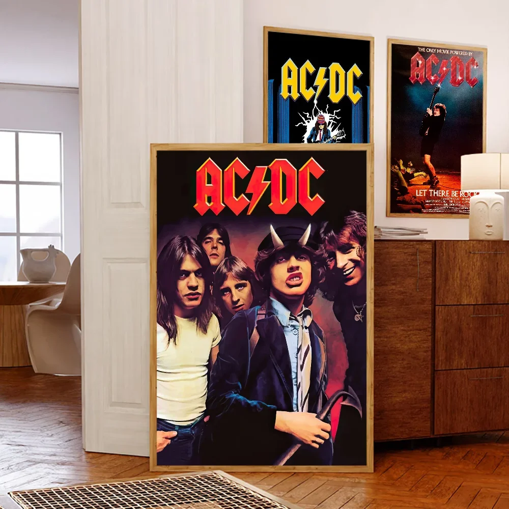 Rock Singer A-AC D-DC Band Poster Sticky Wall Art Printing Home Living Bed Room Bar Aesthetic Decor