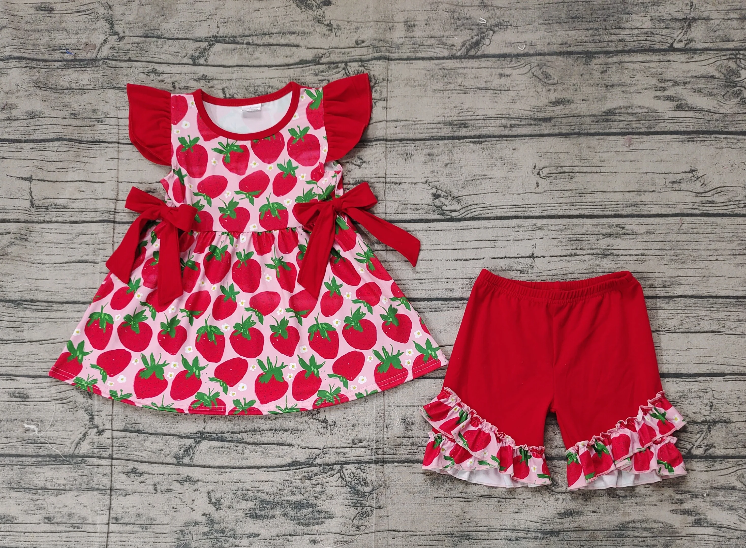 GSSO2023 pre-order baby girl clothes strawberry toddler girl summer outfit-real pic