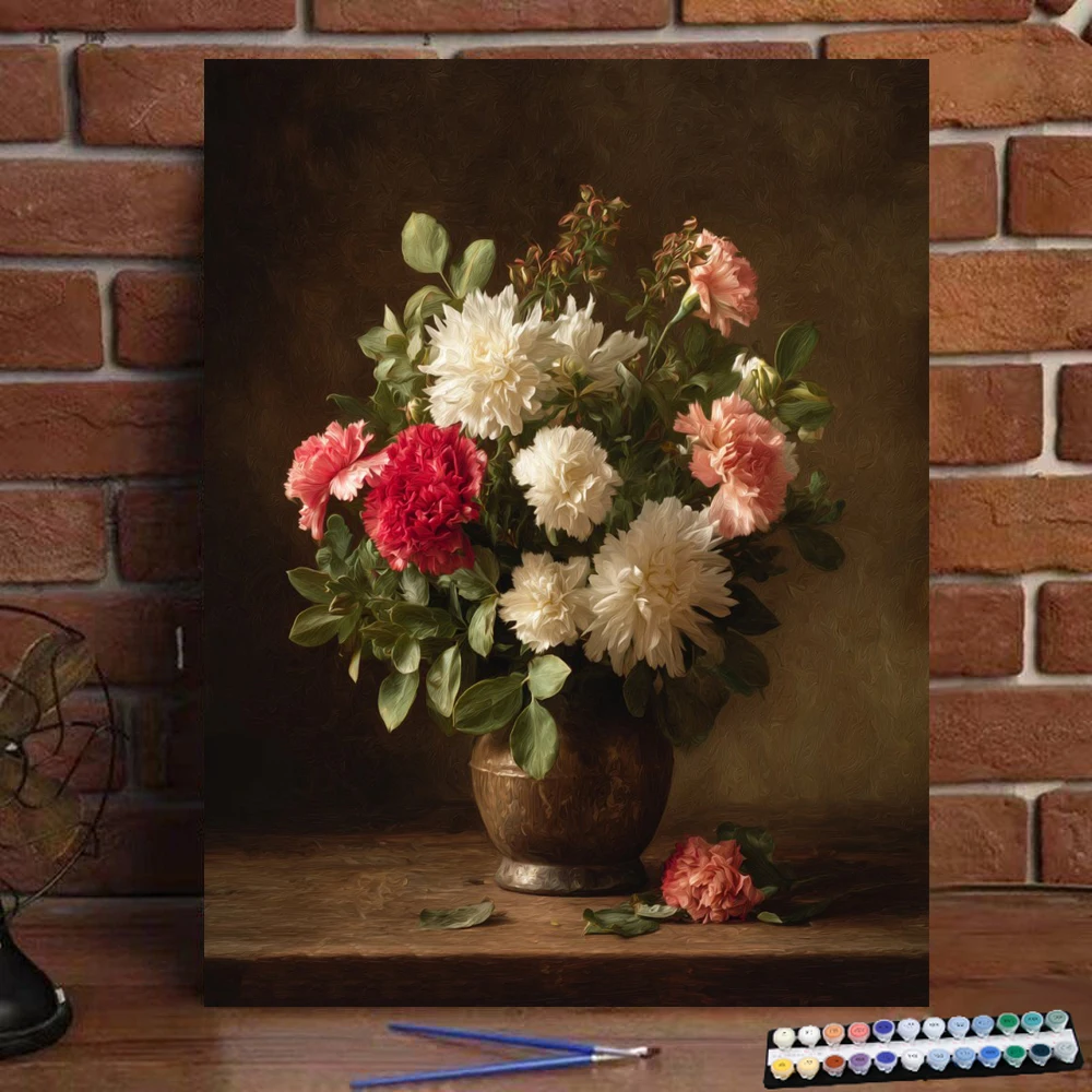 

Картина по номерам, большие цветы, цифровая живопись, ручная работа, подарок для взрослых и детей, украшение стены D