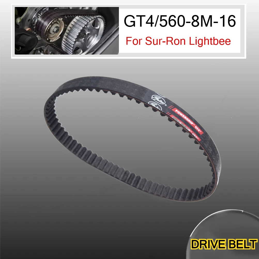 Motorcycle First-level Belt Drive Belt E-Bike Gearbox Belt Transmission For SURRON Lightbee S X GT4/560-8M-16 Electric Dirt Bike