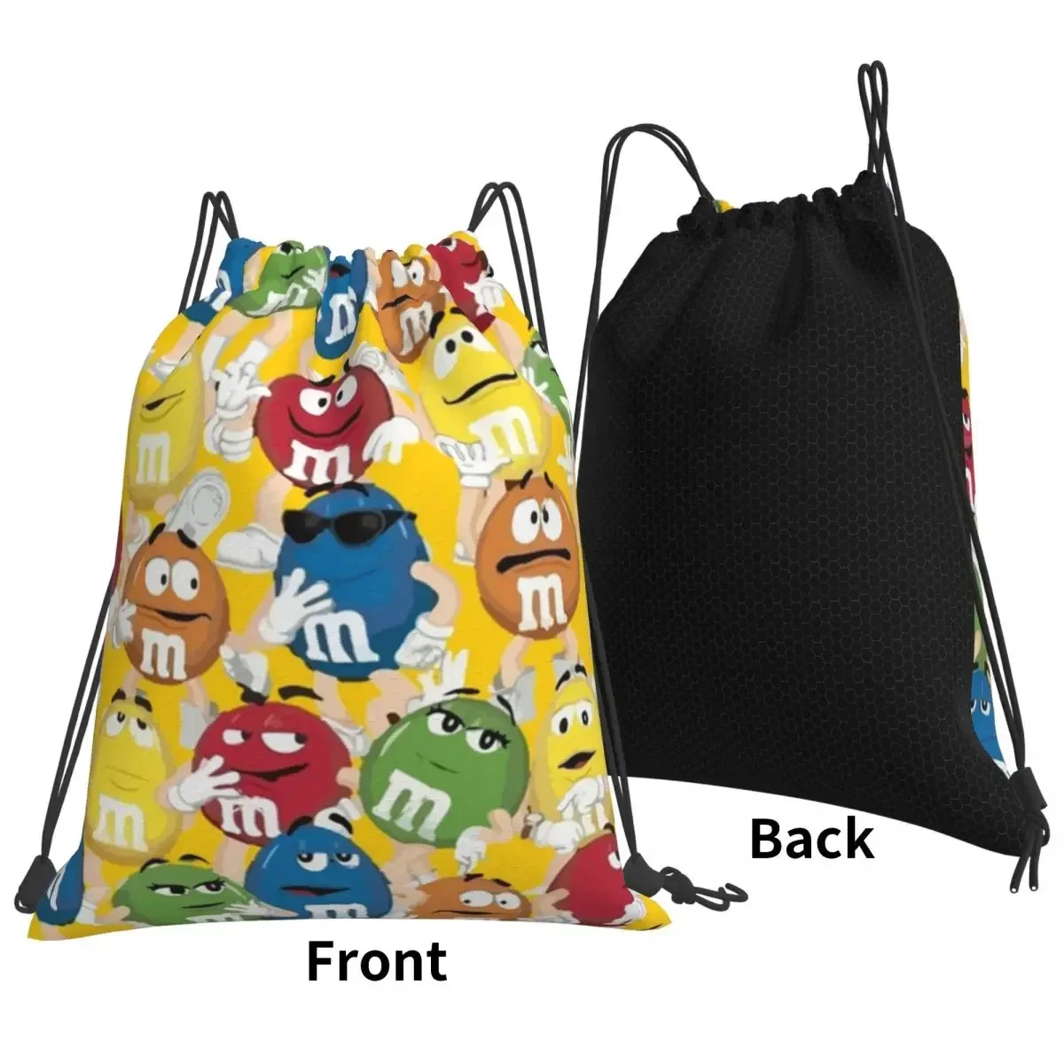 Sacs à dos de collection M et M rick pour enfants, sacs à cordon de proximité portables, sac de rangement de poche Bundle, sac à livres pour hommes et femmes