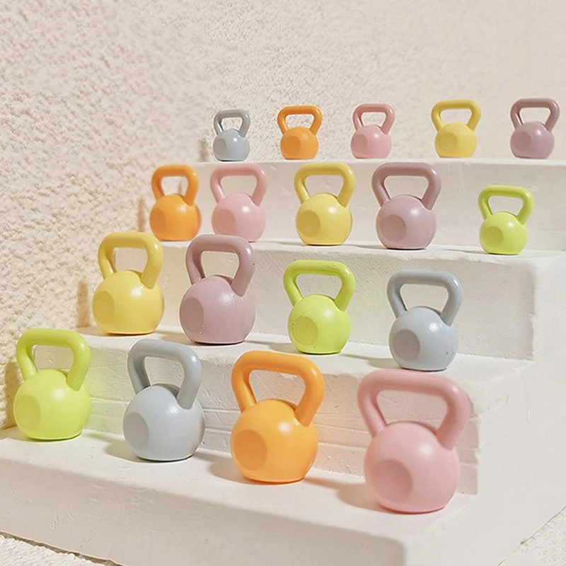 1Pcs Dollhouse Miniature Barbell Dumbbells Miniature Toy Model Fitness Mini Dumbbells Weights Lifting Equipment Accessories