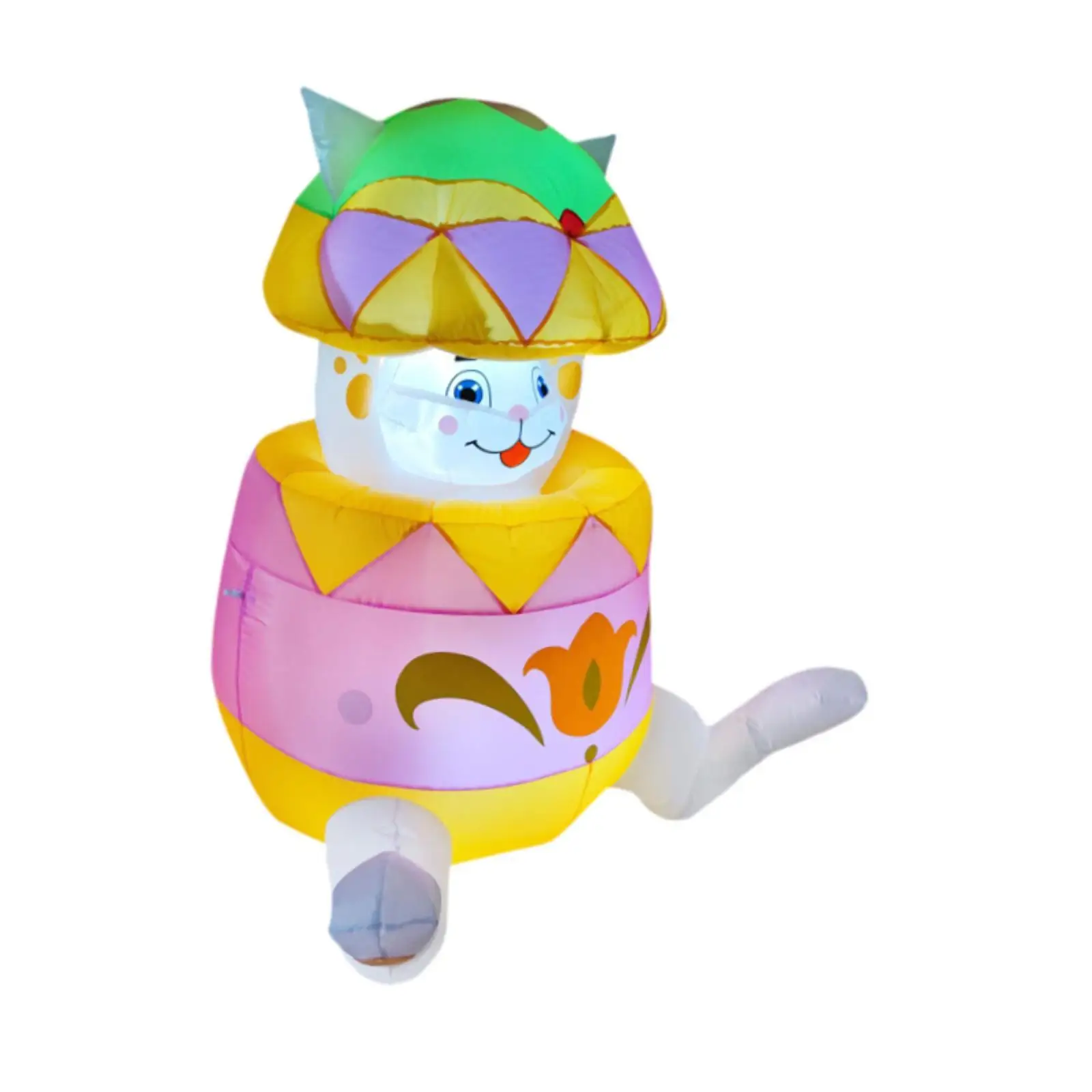 

Надувной светящийся кролик для пасхального декора двора, многоразовый полиэстеровый реквизит для сада, газона, дома, праздников и фестивалей