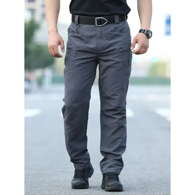 IX5 Tactical Work Pants Men Outdoor Cargo Trousers Multi-pocket Waterproof Pant Autumn Spring Outdoor Workwear Hiking Trousers