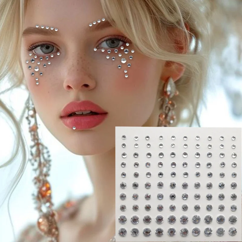 

Stage party dazzling diamond eyebrow center facial decoration makeup gemstone face stickers exquisite accessories
