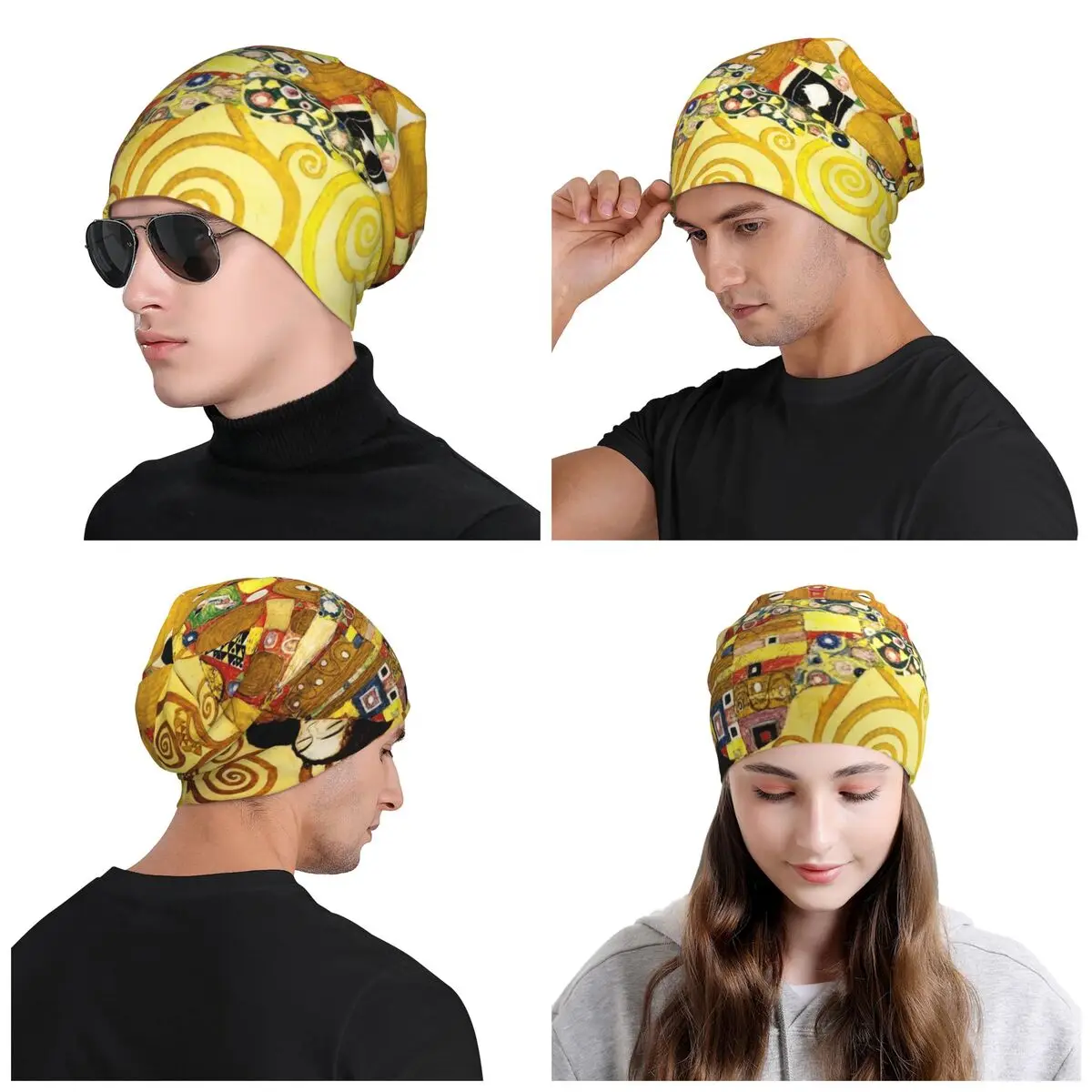 قبعات للجنسين من Skullies Beanies للرجال والنساء ، قبعة شتوية محبوكة دافئة ، قبعات بونيه فنية للرسم ، غوستاف كليمت