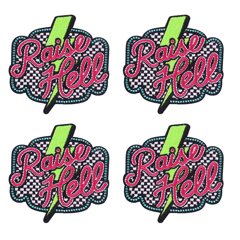 10PCS/lots Colorful Letter Slogan Embroidered Patches On Clothes Western Cowboy Fusible Patch DIY Iron On Patches For Clothing