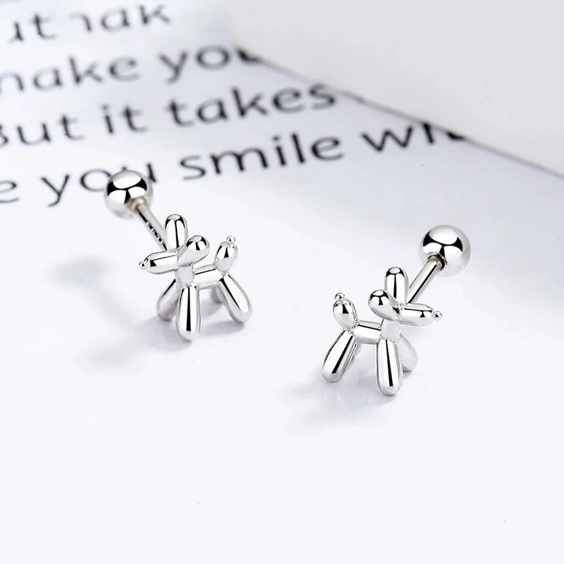 Multiple Gold Silver Color Balloon Dog Geometry Ear Studs For Women Teen Hypoallergenic Daily Wear Ear Piercing Fashion Jewelry