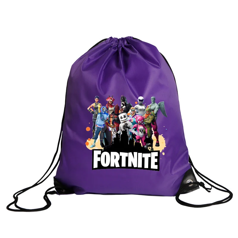 Nuevas bolsas con cordón Fortnites, mochila impermeable de gran capacidad, bolsa estampada con figura de dibujos animados, bolsa de almacenamiento de baloncesto para niños
