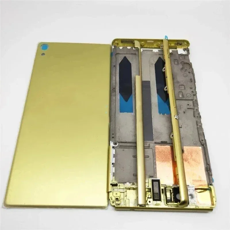 Полный корпус, средняя передняя рамка, лицевая панель для Sony Xperia XA Ultra C6 F3215 F3216 F3212, полоса боковой направляющей с боковой кнопкой