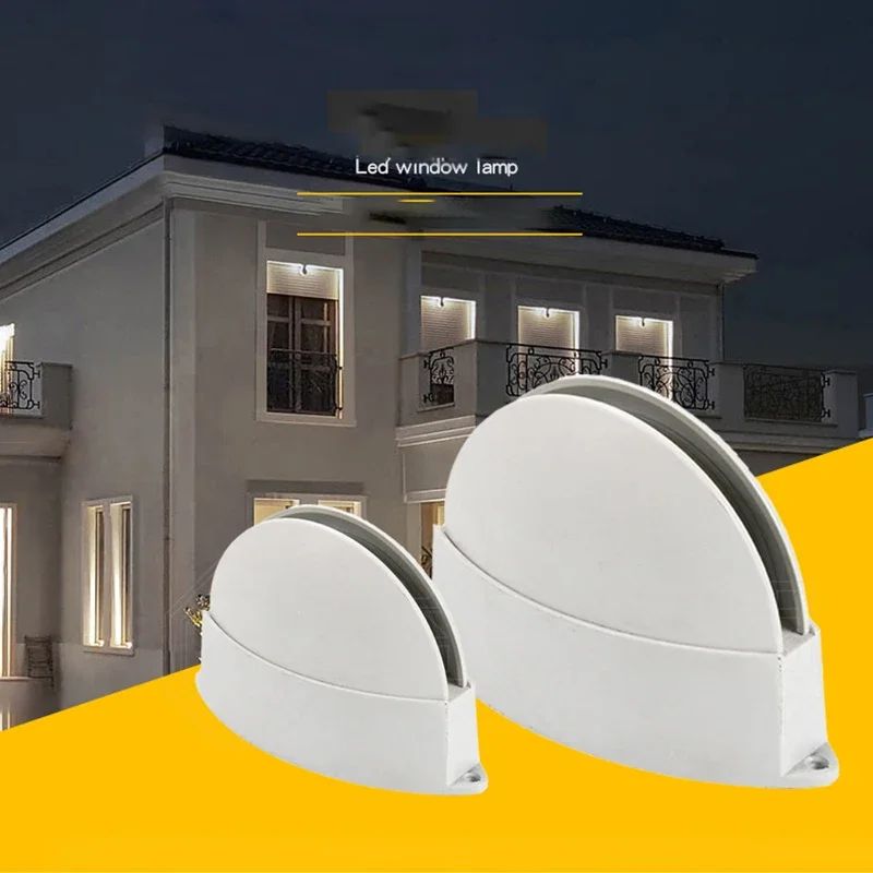 

Outdoor Wall Light Window Luminous Contour Light Aluminum Creative Door Sconce Lamp Terrace LED 10W Semicircle Waterproof Balcon