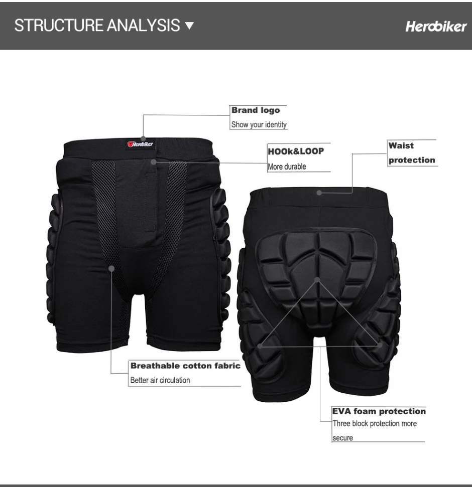 Motorcycle Riding Shorts For Men Motorcycle Armor Pants Off-road Riding Anti Fall And Hip Protection Shorts Outdoor Skiing Pants 3