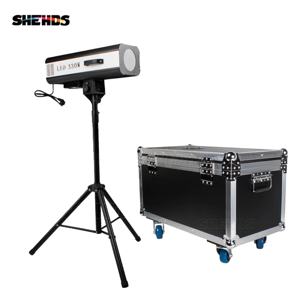 SHEHDS 330 W LED-Follow-Spot-Licht mit Flightcase, mehrfarbiger Follow-Tracker für Hochzeit, Theater, DJ, Party, zusätzliches Licht