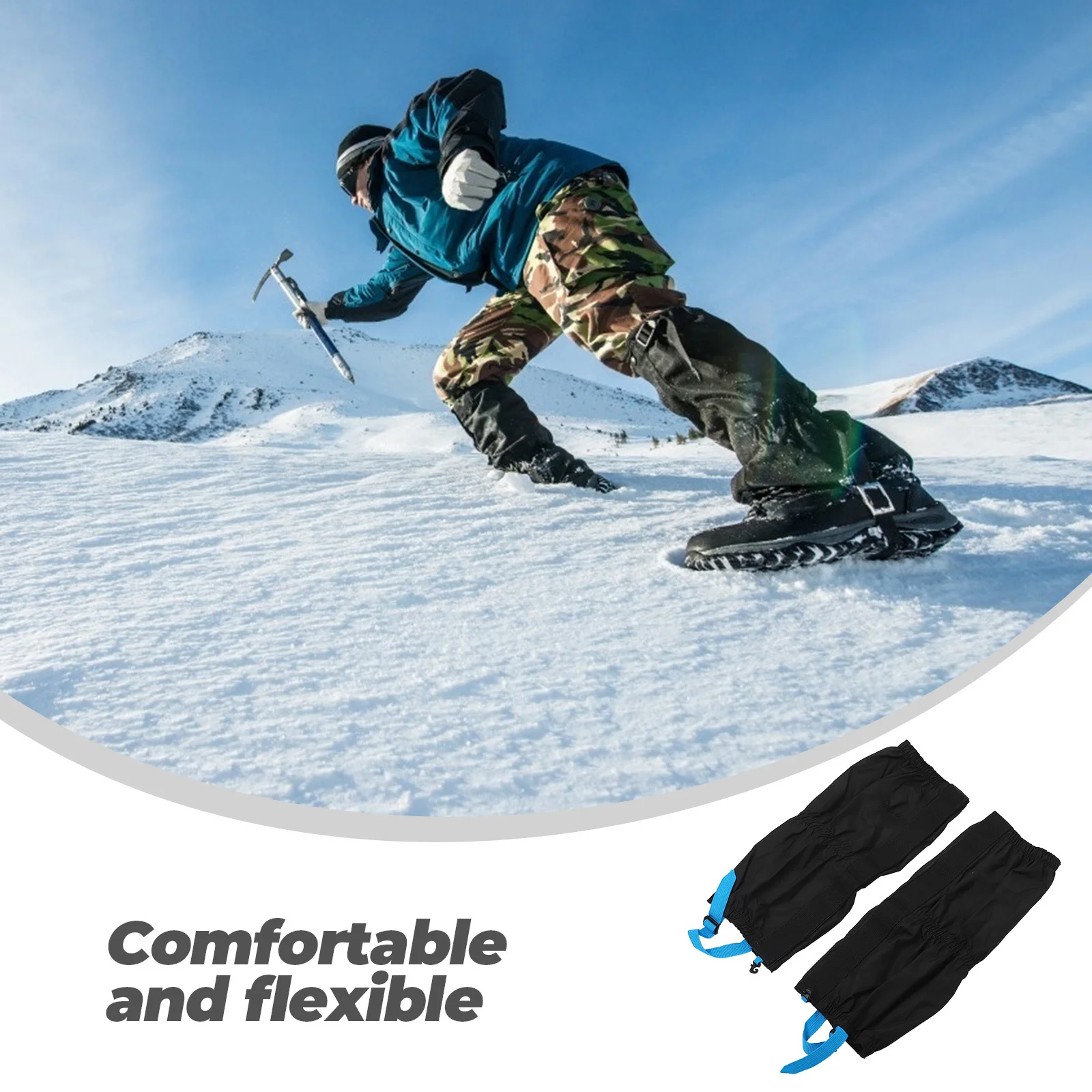 

Waterproof and Breathable Leg Cover Snow Gaiters - Leggings Sleeves Jungle Black Elastic