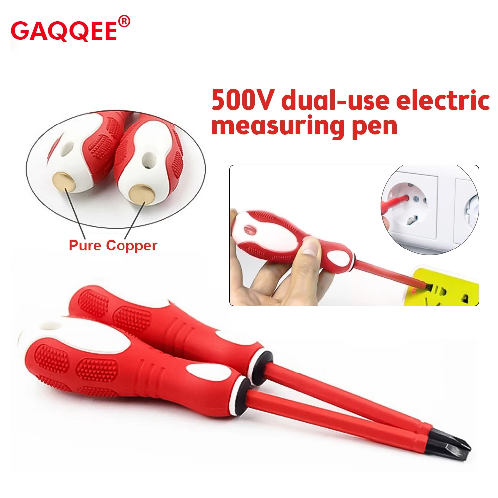 50V-500V Dual Head Screwdriver Electrical Tester Pen 2 in 1 Voltage Detector Tool ABS Screwdriver Professional Test Pencil Tools