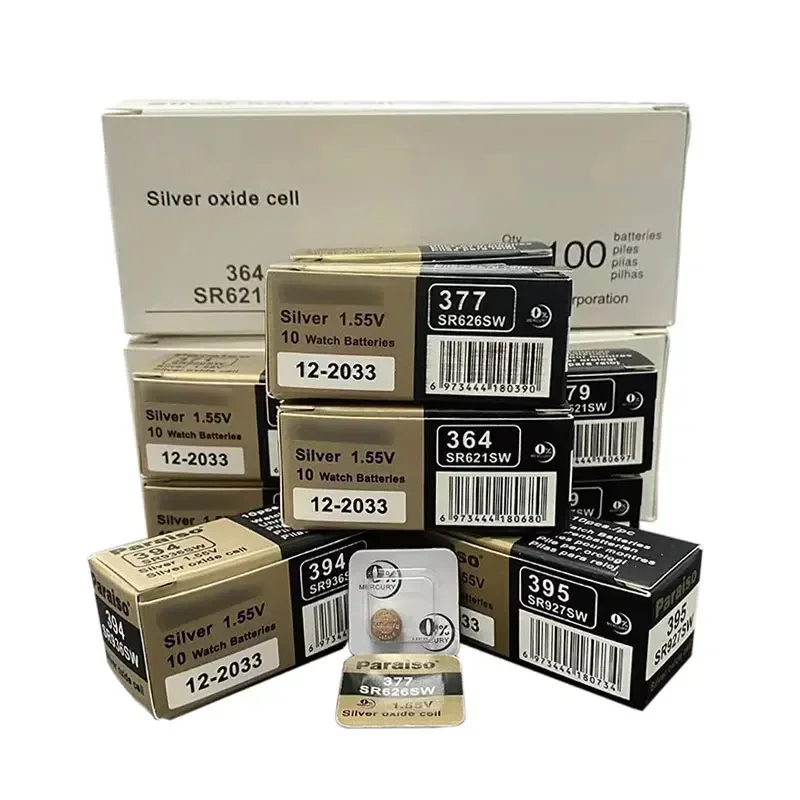 10 قطعة 377 SR626SW 337 SR416SW 379 SR521SW 362 SR721SW SR527SW SR716SW 397 SR726SW بطارية أكسيد الفضة 1.55 فولت لبطاريات الساعة #3
