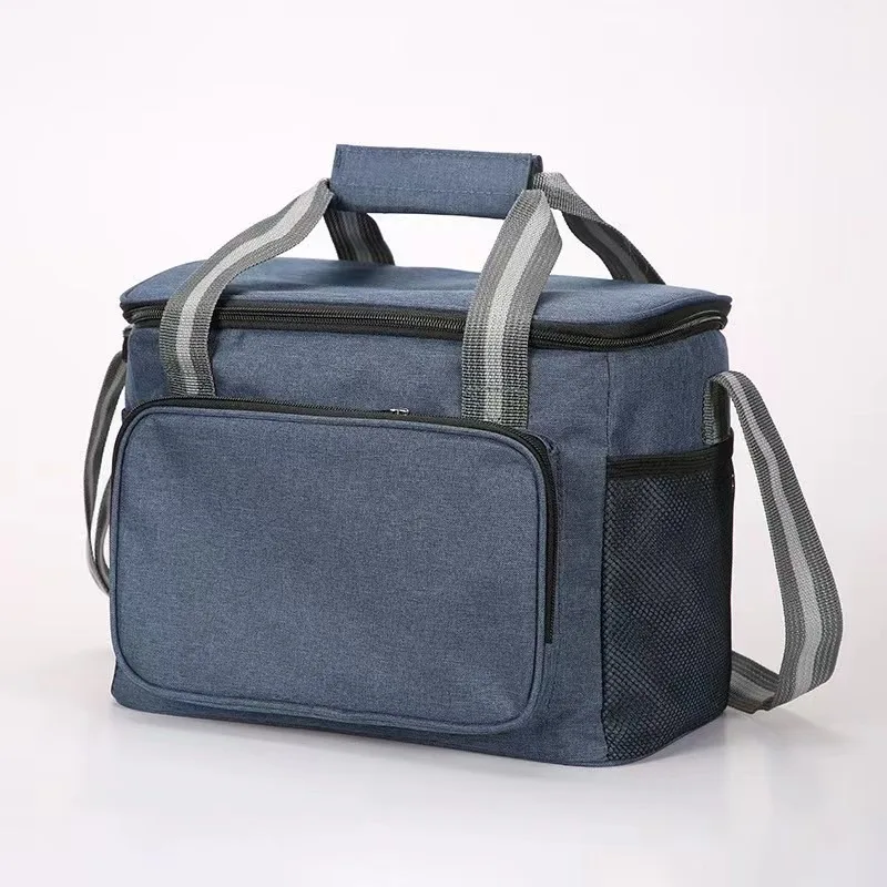 Borsa per il pranzo grande isolata nera impermeabile a prova di perdite addensata portatile/borsa per il pranzo da Picnic all\'aperto