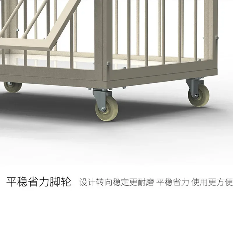 Logistics turnover iron frame folding storage iron cage semi-open grid trolley steel plate box tool cart