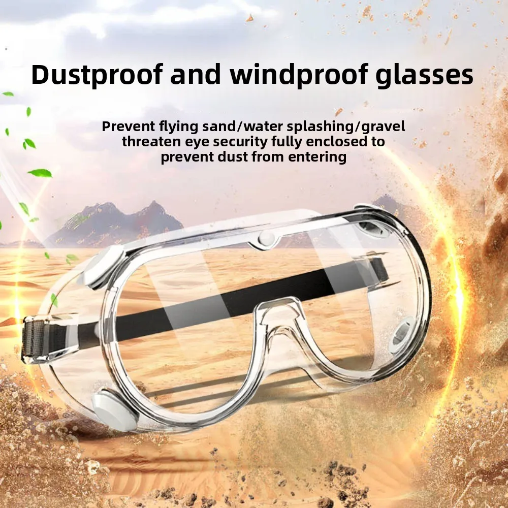 5PCS Anti Fog Safety Goggles Full Enclosure Design Dust Wind Pollen ProtectionClear Lens Cycling Woodworking  Lab Use