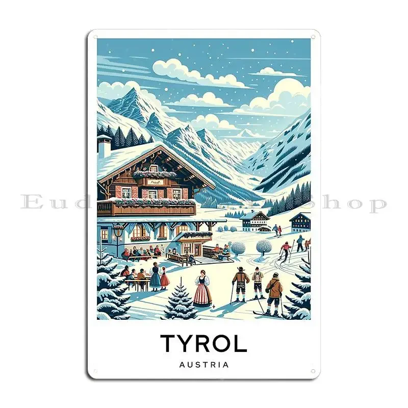 Tyrol Austria Digital Travel Poster Metal Sign Designs Poster Wall Decor Funny PaintingTin Sign Poster