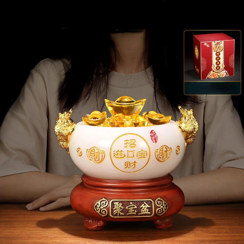 Zhaoczai Golden Toad Treasure Pot Ornaments Attract Wealth Opening Gifts Office Living Room Wine Cabinet Decorations