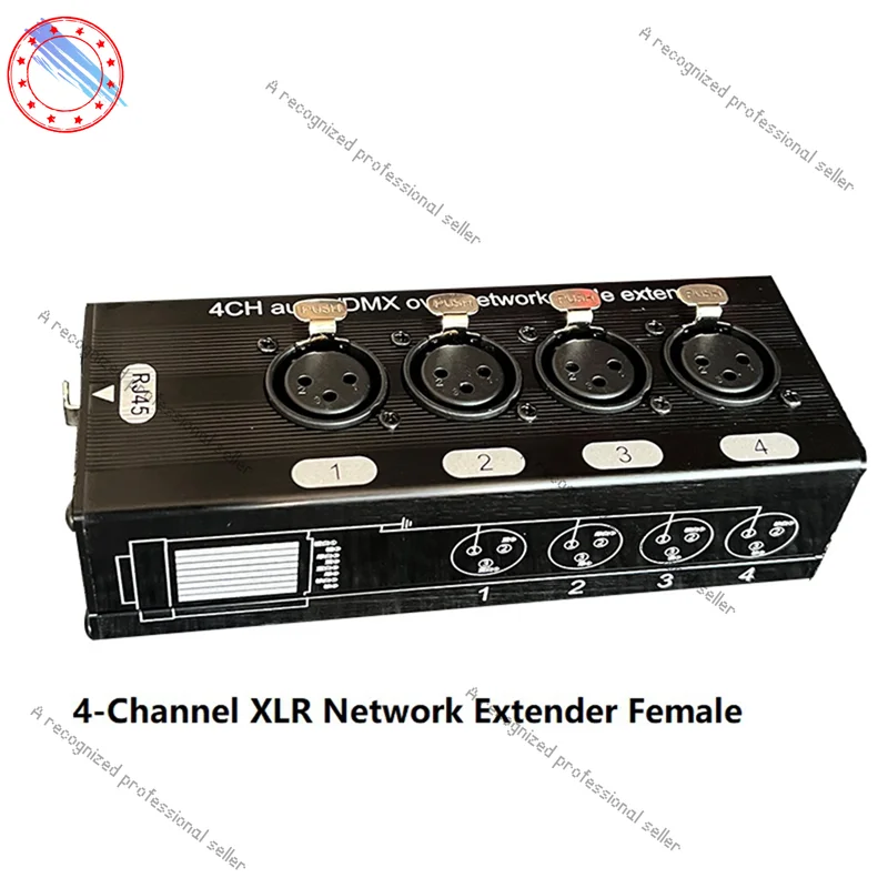 

vend 1Pair 4-Channel 3-Pin XLR over Network Audio and DMX Cable Extender, DMX512 Network Signal Extender 1 Male+1 Female