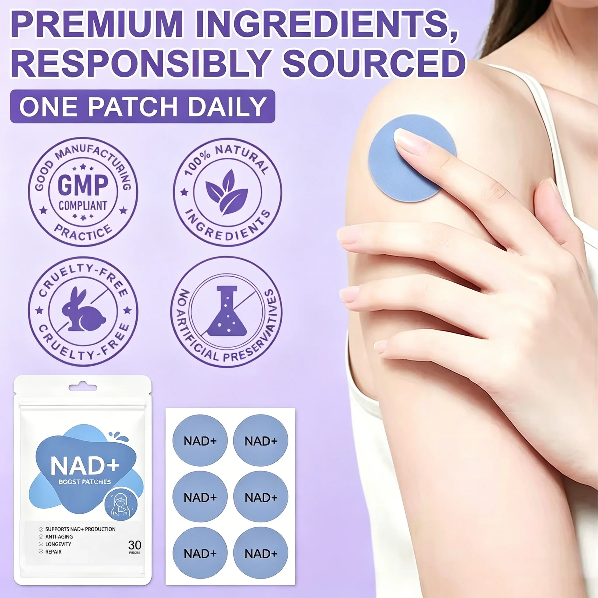 30PCS NAD+  New Weight Management Assistance Patch Easy To Use Body Weight Loss Sticker Body Care Patch.