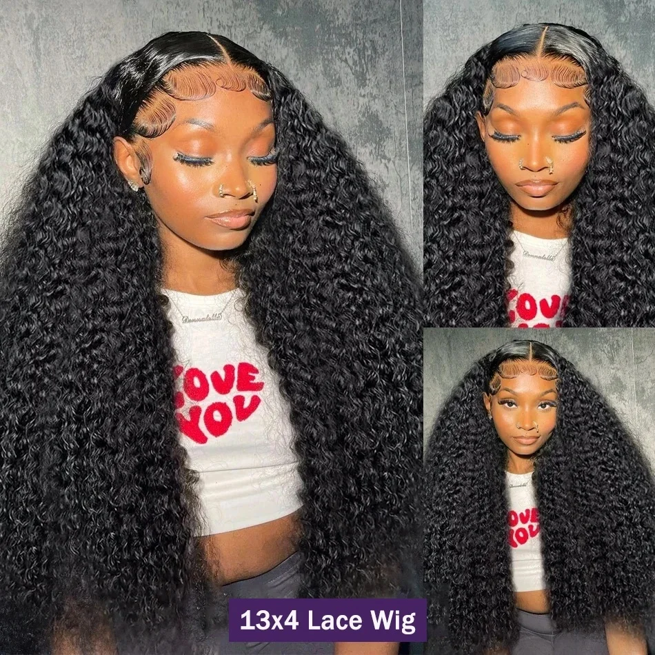 13x6 HD Transparent Lace 30 38 Inch Deep Wave Frontal Wig Curly Brazilian Human Hair Wigs Water Wave Lace Front Wigs For Women