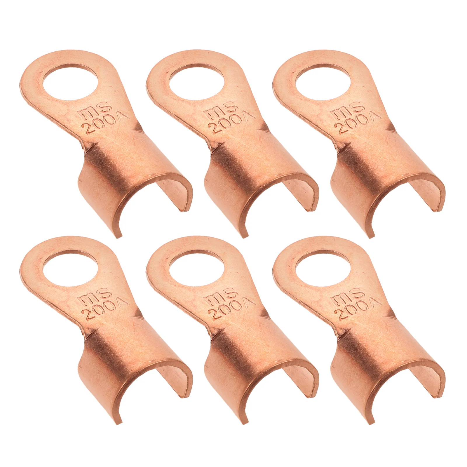 

6pcs Copper Nose Joint Cable Connector Wire Lug Crimp Connectors Golden Terminals Copper Material Secure Wire Ear