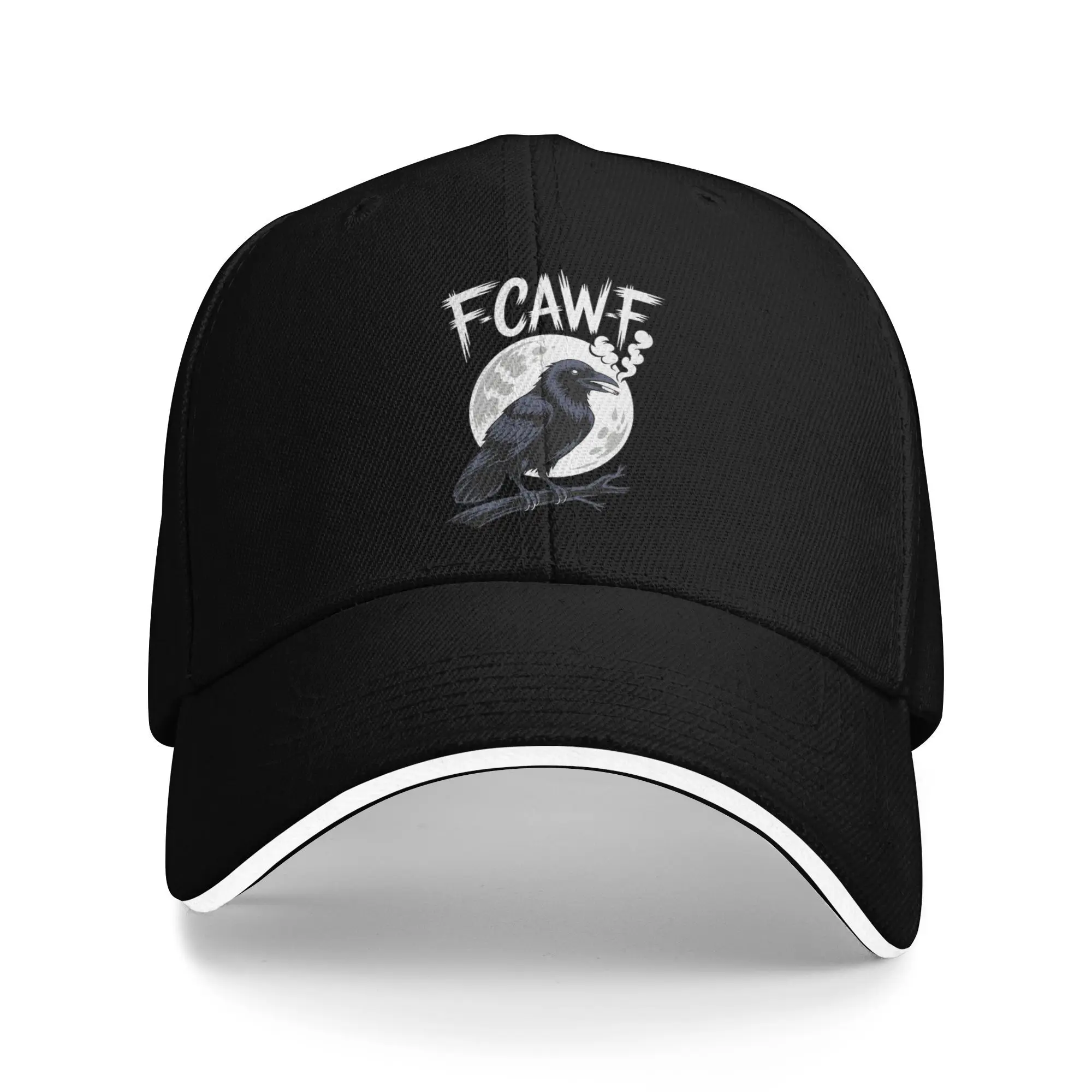 

F CAW F Black Bird Funny Meme Sun Baseball Cap Summer Female Men Design Trucker Hat Sunscreen Fashion Outdoor Sport Snapback Cap