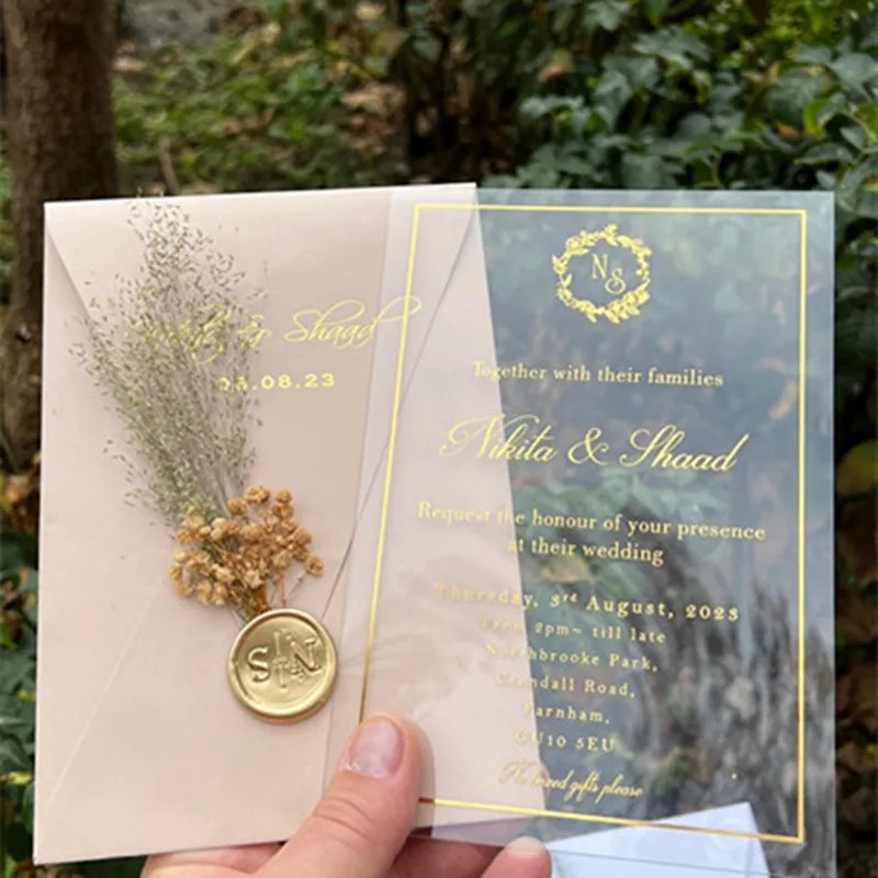 Custom Wedding Party Event Card Wedding Invitation Cards Personalized Wedding invitations Greenery Decor Wedding Supplies