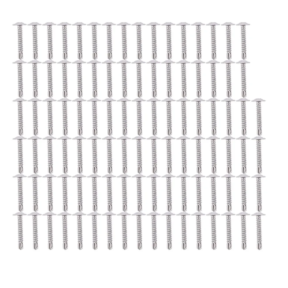 100pcs Rustproof Fast Tapping Self Drilling Screws Durable Heavy Duty Sheet Metal Screws Truss Head Screw For Industrial Use