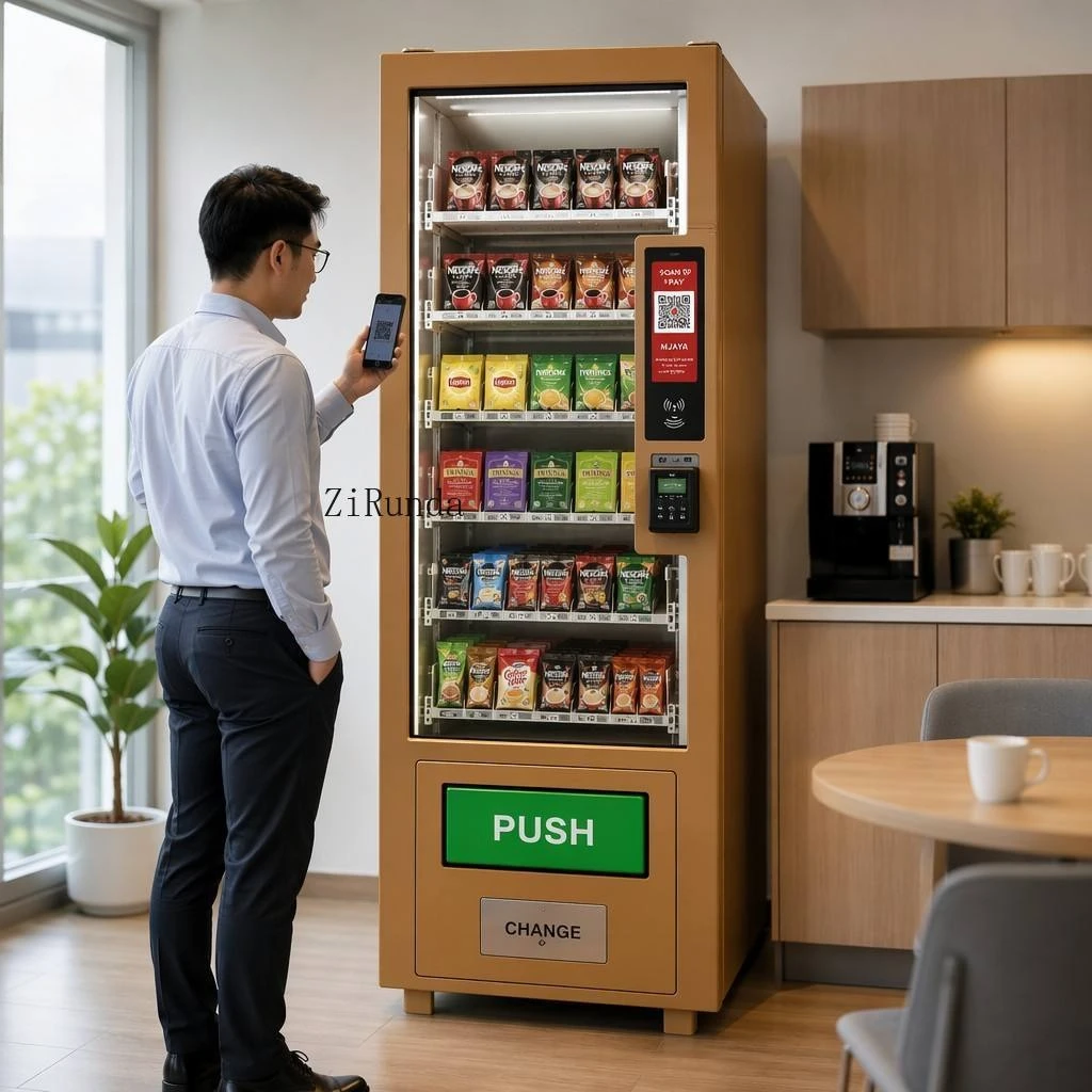 Intelligent QR code vending machine with cloud management and cooling system