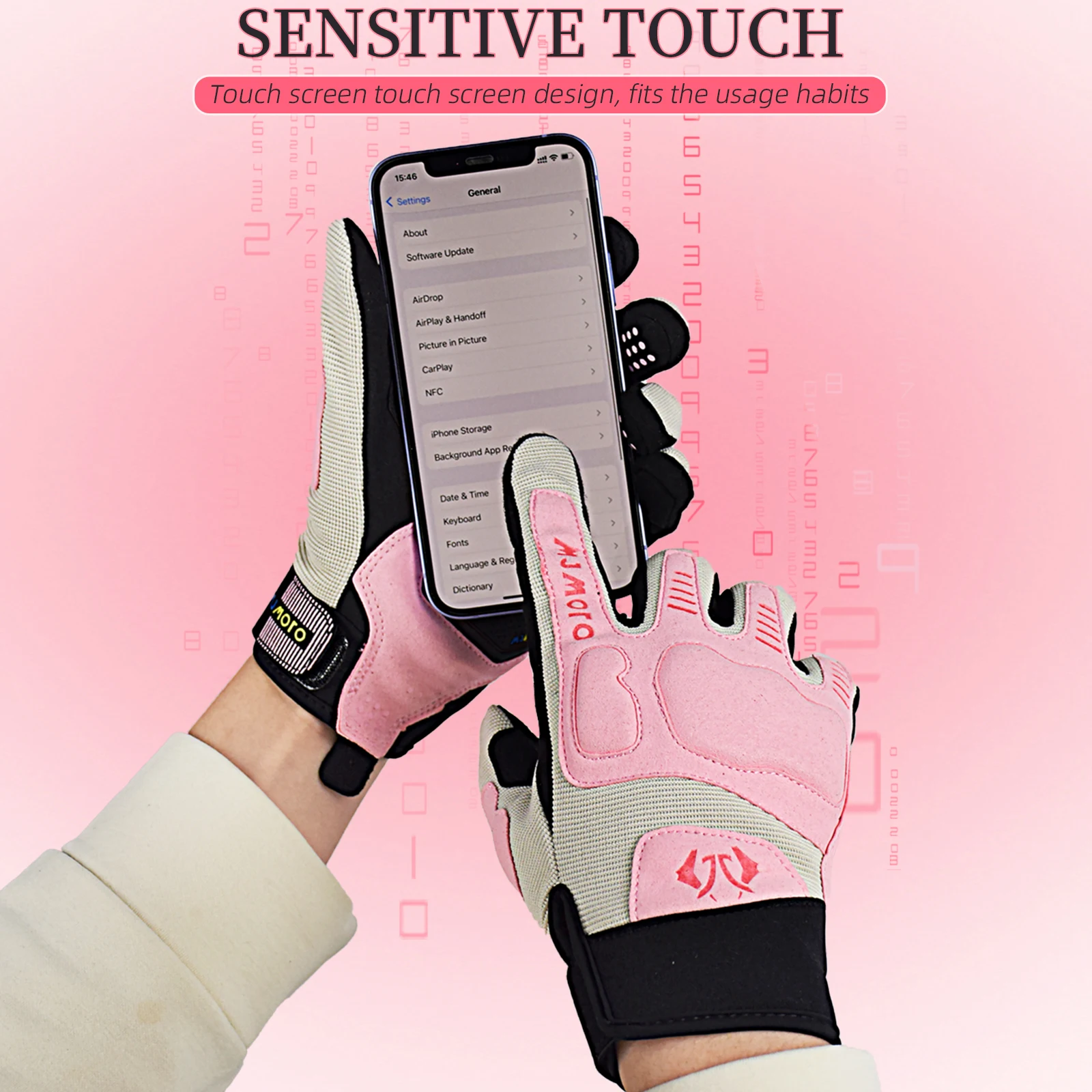 Pink Lady Summer Breathable Motorcycle Gloves Men Touch Screen Motocross Guantes MTB Racing Bike Off-road Bicycle Cycling Gloves view 5