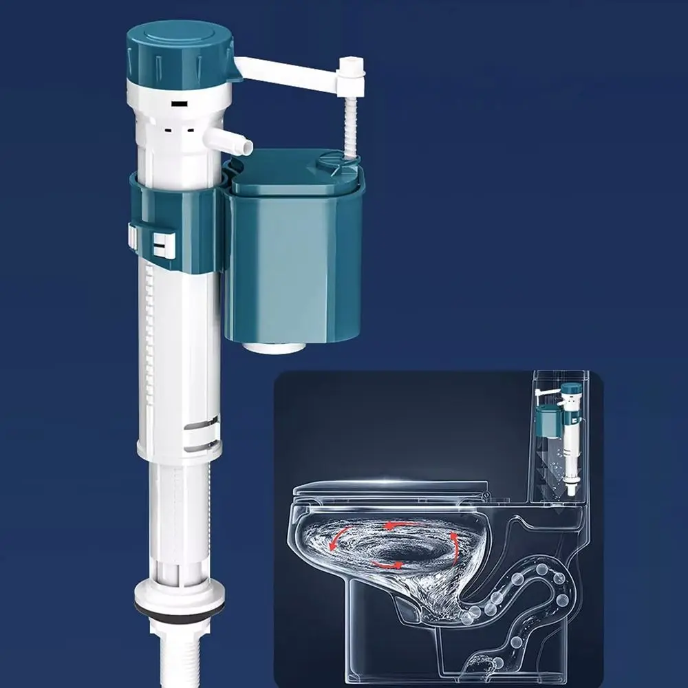 Adjustable Toilet Cistern Fill Valve Silent Dual Flush Toilet Float Valve Bottom Siphon Replacement Water Tank Inlet Valve