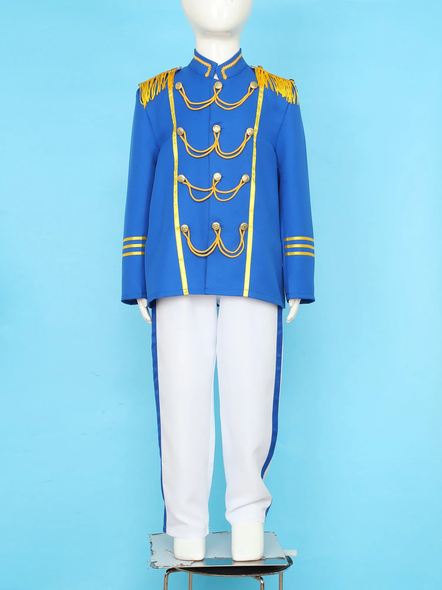 Boys Girls Drum Major Team Costume Teens Drummer Trumpet Marching Band Performance Outfit Uniforms Honor Guard Stage Show Set