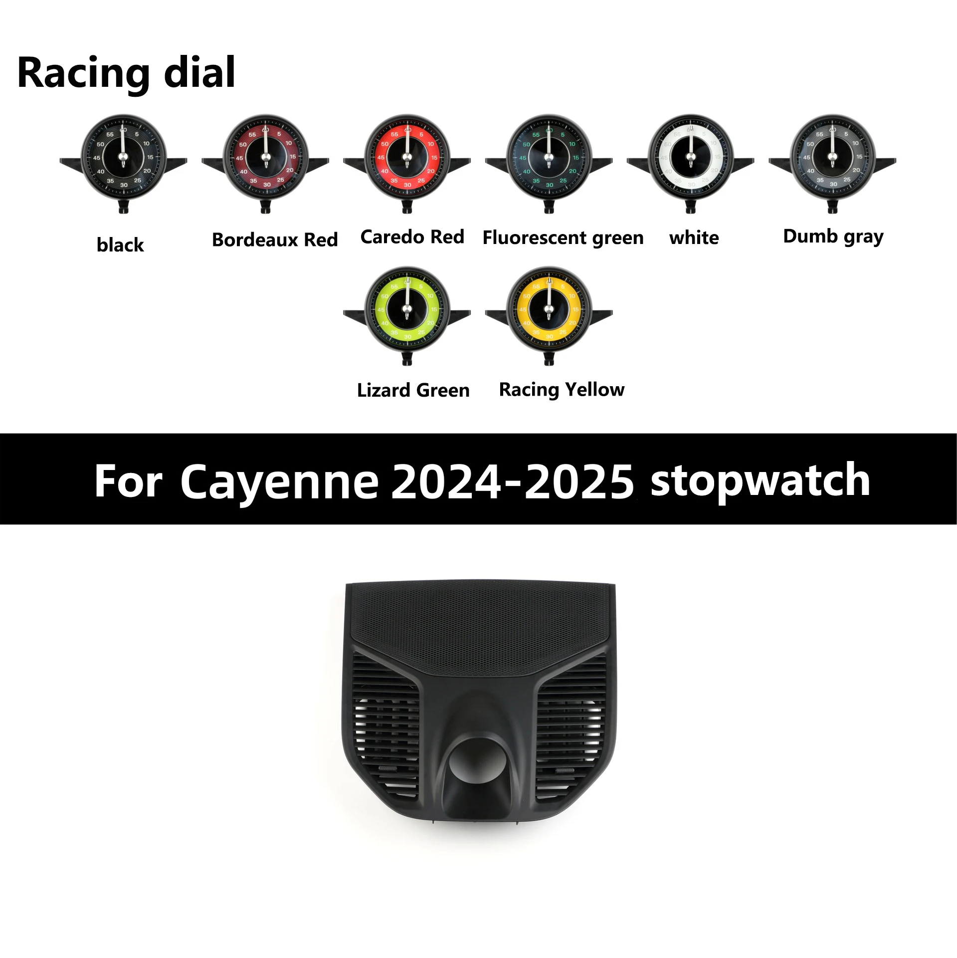 Car Stopwatch Panel Cover for Porsche Cayenne 958 Chrono Watch Interior Center Dashboard Clock Compass Modification Accessories