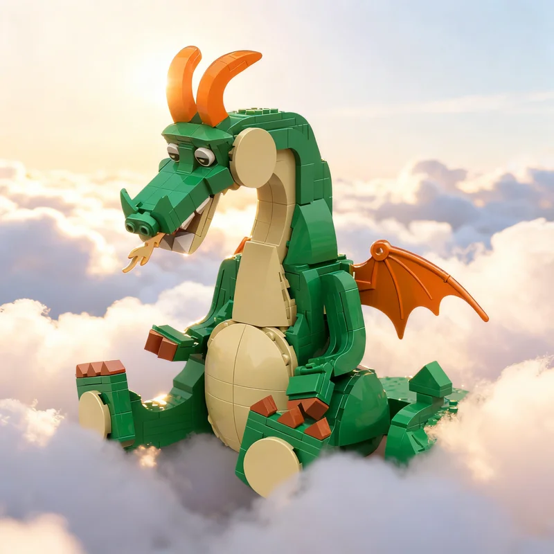 

458 деталей MOC: Милый Замок Дракона, Модель в стиле Фэнтези, Конструктор, Идея для Рождественского Подарка, Образовательная Игрушка, Кирпичики для Детей, Сделай Сам