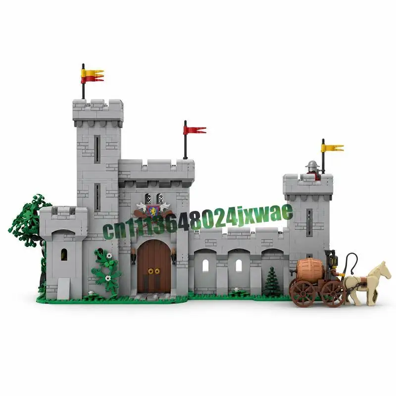 NEU 2803-Teiliges Löwenritter-Hafenmodell, Mittelalterliche Burg, Individuelles Puzzle-Architektur-DIY-Bausatz, Kreative Bausteine, Spielzeug-Geschenk