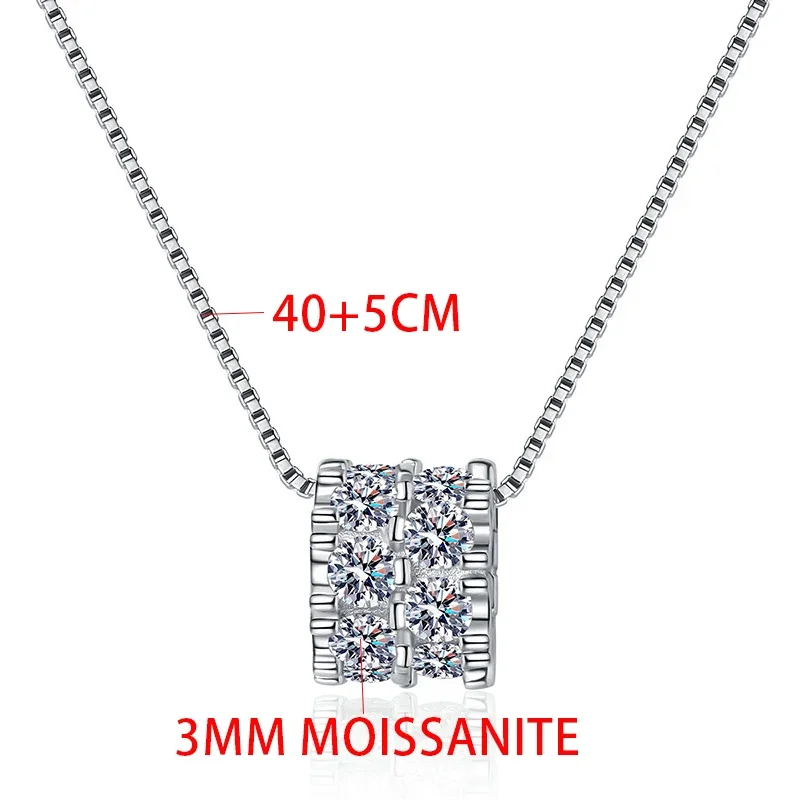 TFGLBU Trendy All 1.5mm Excellent Cut S925 Sterling Silver Moissanite Necklace for Women Clavicular Chain Diamond GRA Jewelry