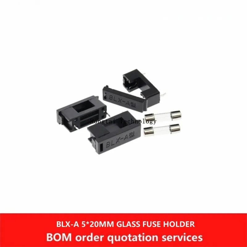 BLX-A 블랙 유리 퓨즈 거치대, PCB 보드 납땜용 퓨즈 소켓 거치대, 5*20mm