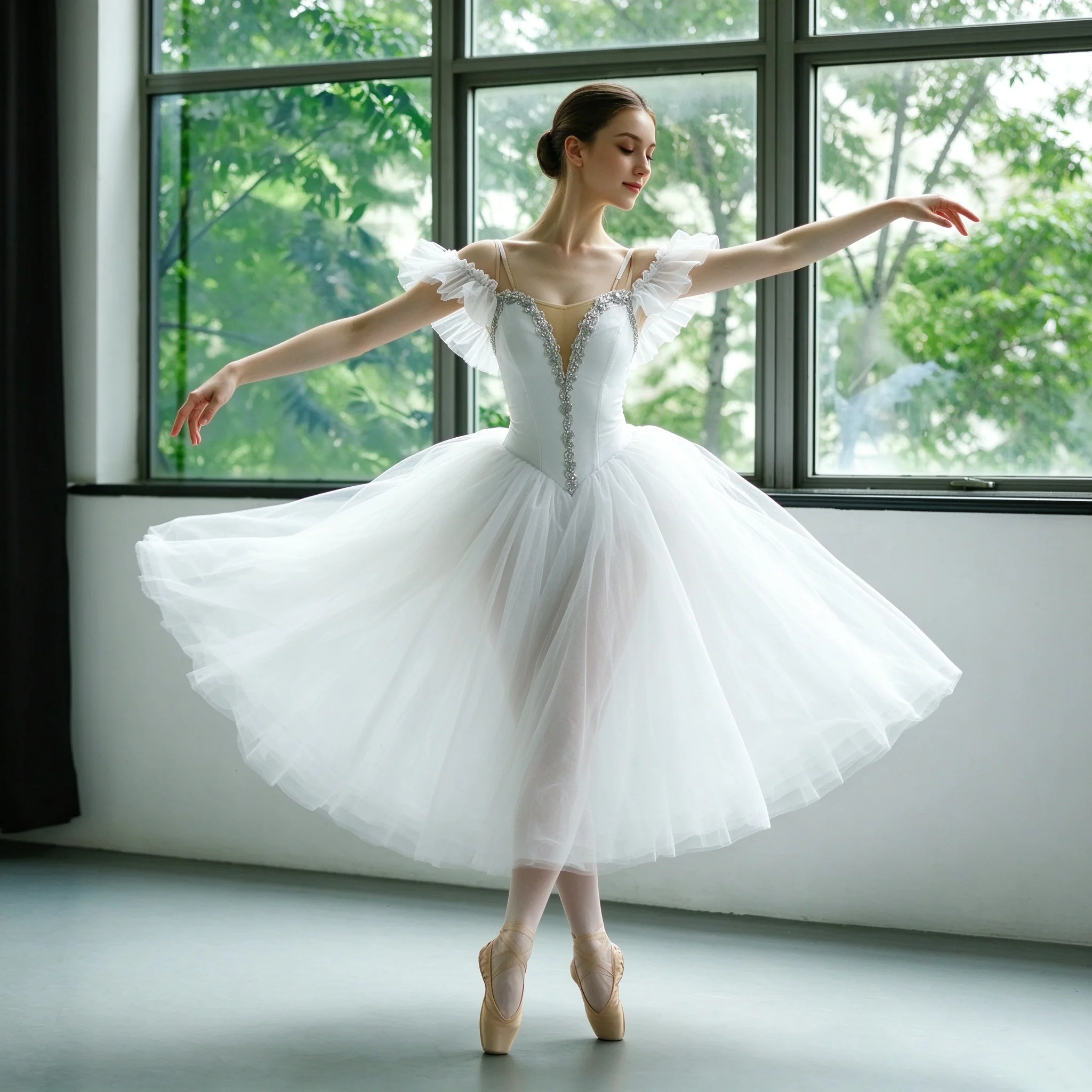 Ballet Tutu Skirt Performance White Adult Competition Professional Dance Ballet Dress Fairy Long Dress Ballet Costume Girls Kid